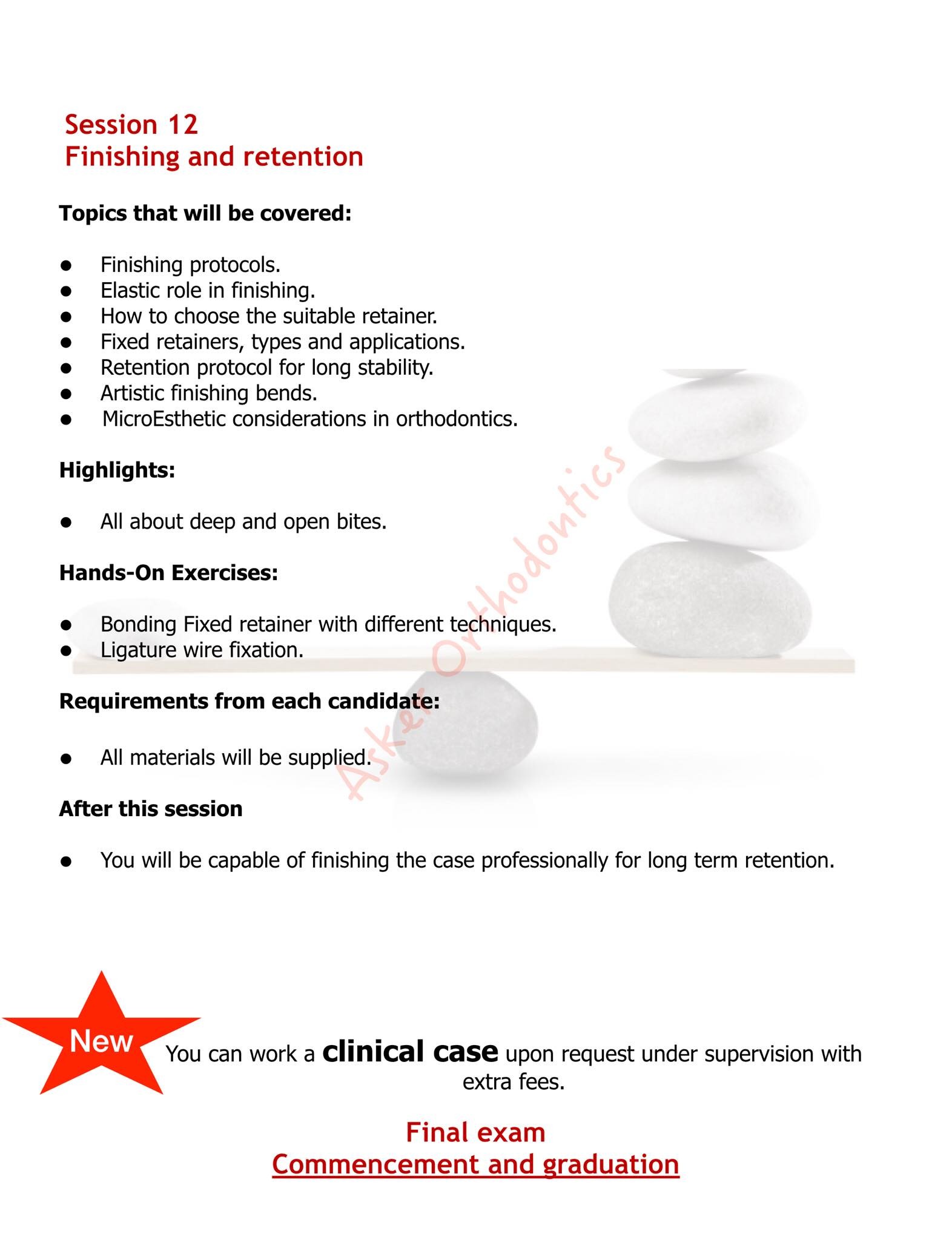 Session 12 (Finishing and retention) image